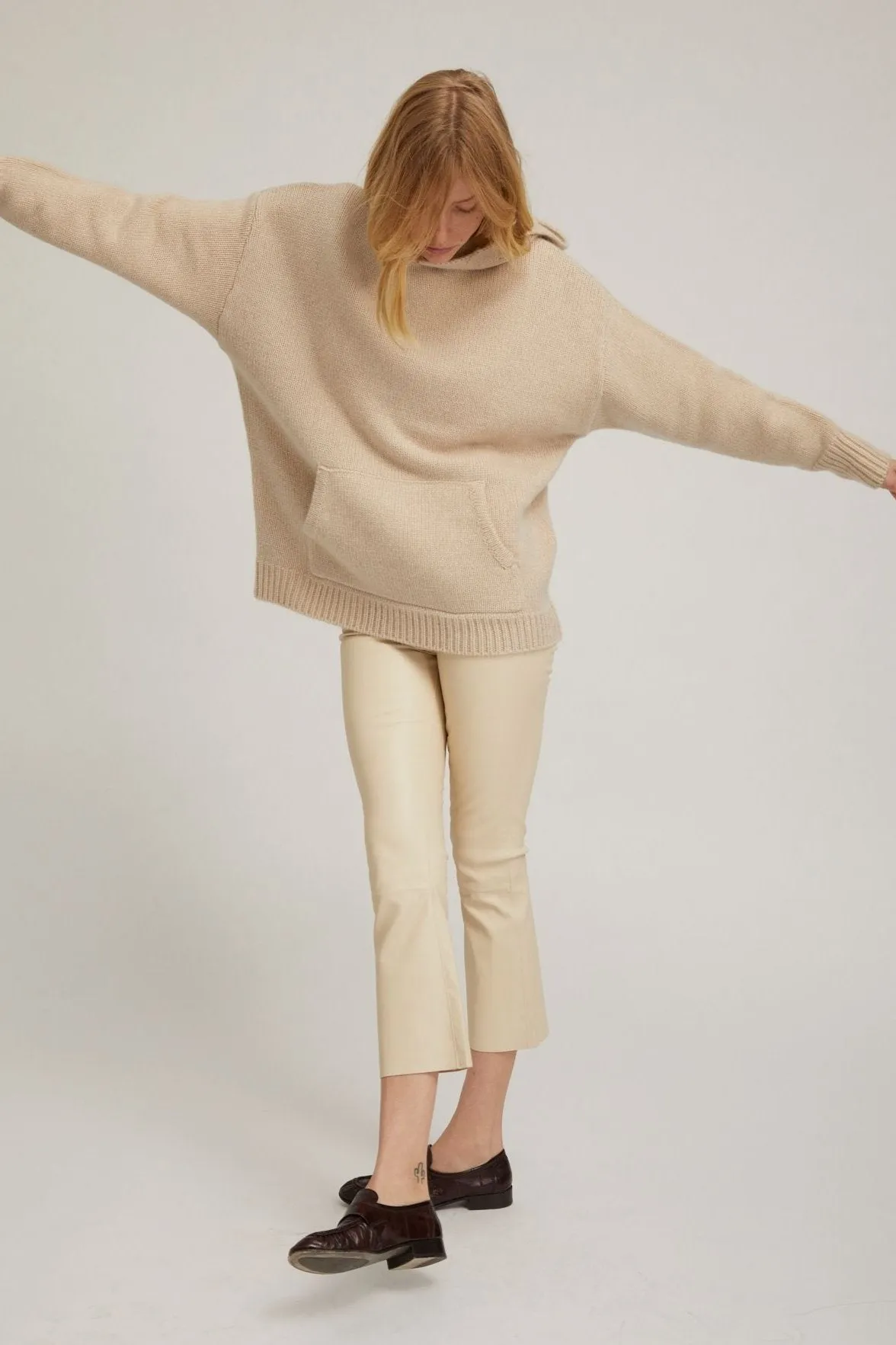 Alabaster Leather Crop Flare sold by SPRWMN product image thumbnail 3