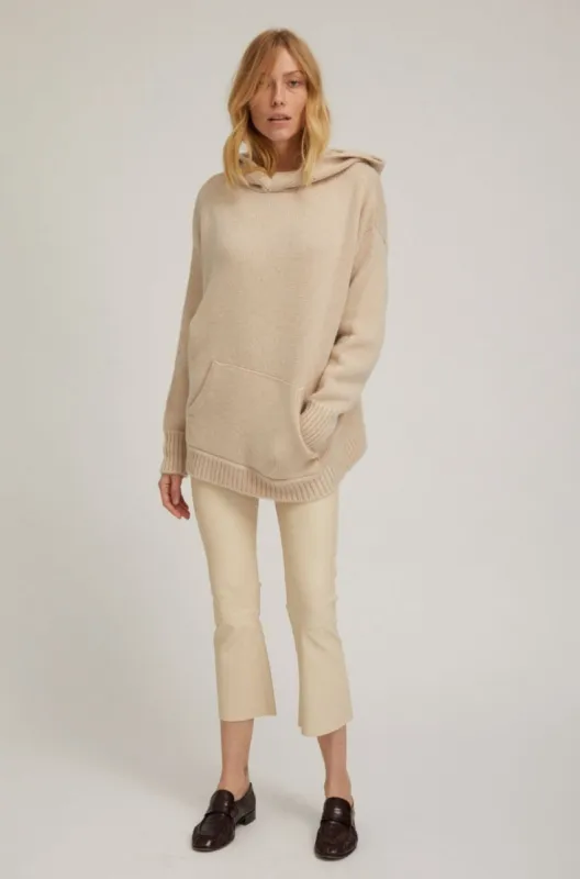 Alabaster Leather Crop Flare sold by SPRWMN