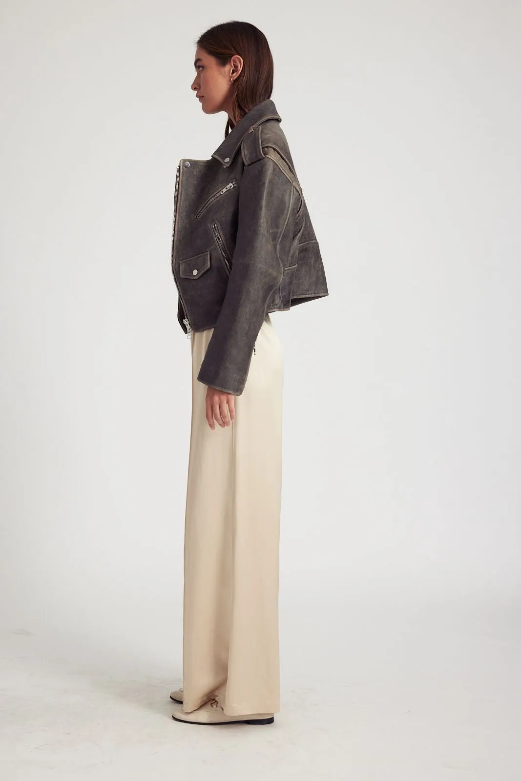 Sand Silk Wide Leg Pintuck Pants sold by SPRWMN product image thumbnail 3