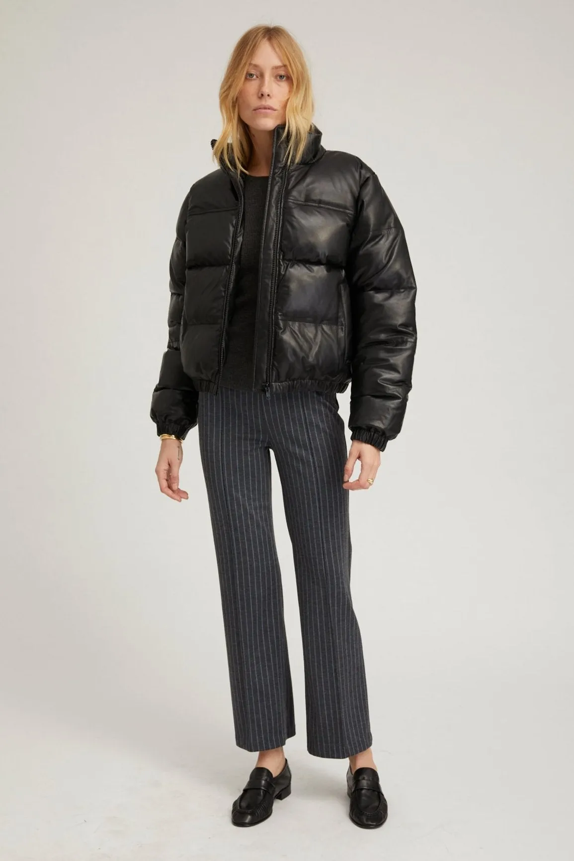 Black Leather Puffer sold by SPRWMN product image thumbnail 3