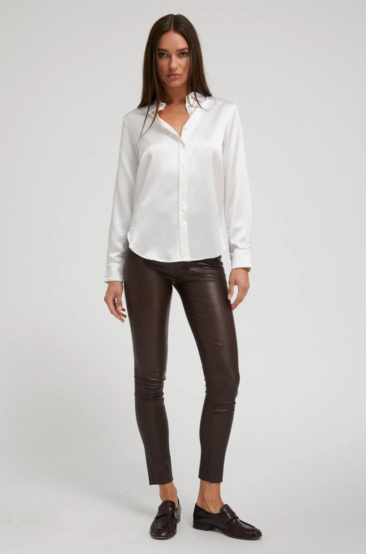 White Silk Slim Button Down sold by SPRWMN product image thumbnail 2