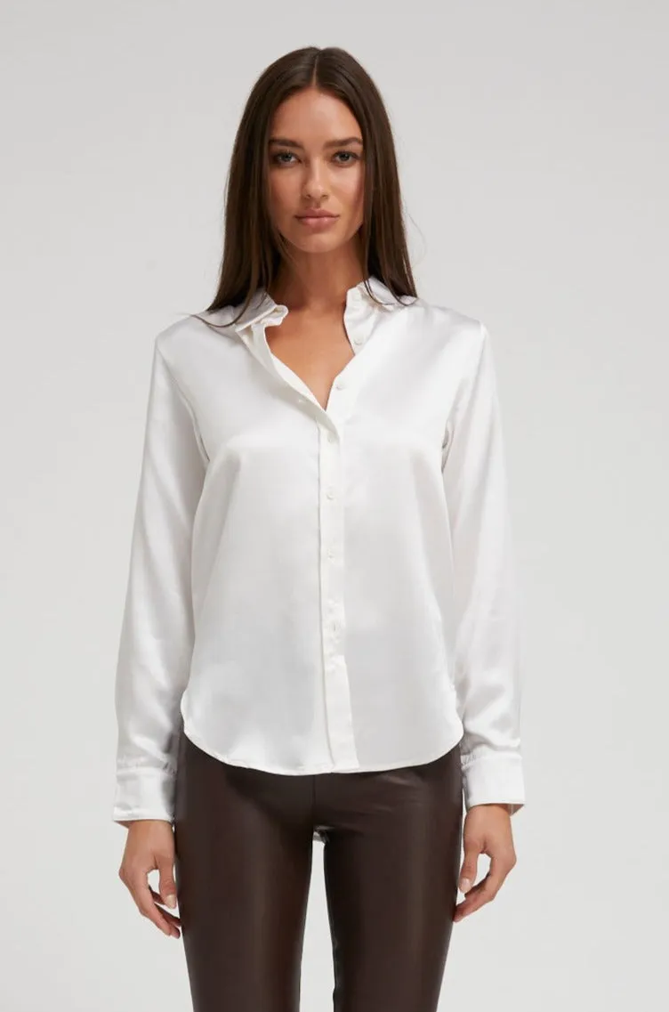White Silk Slim Button Down sold by SPRWMN