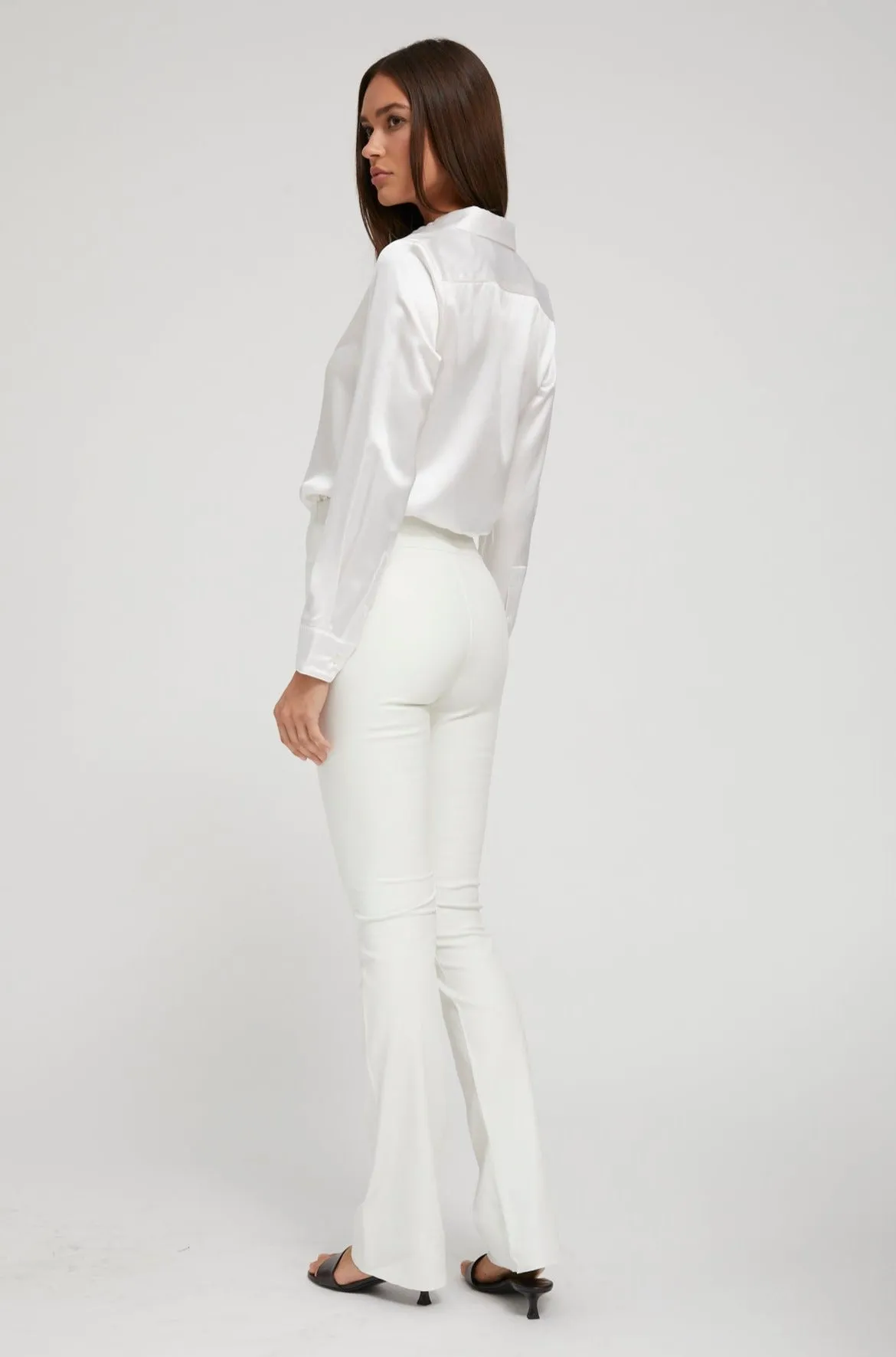 White Leather Micro Flare sold by SPRWMN product image thumbnail 5