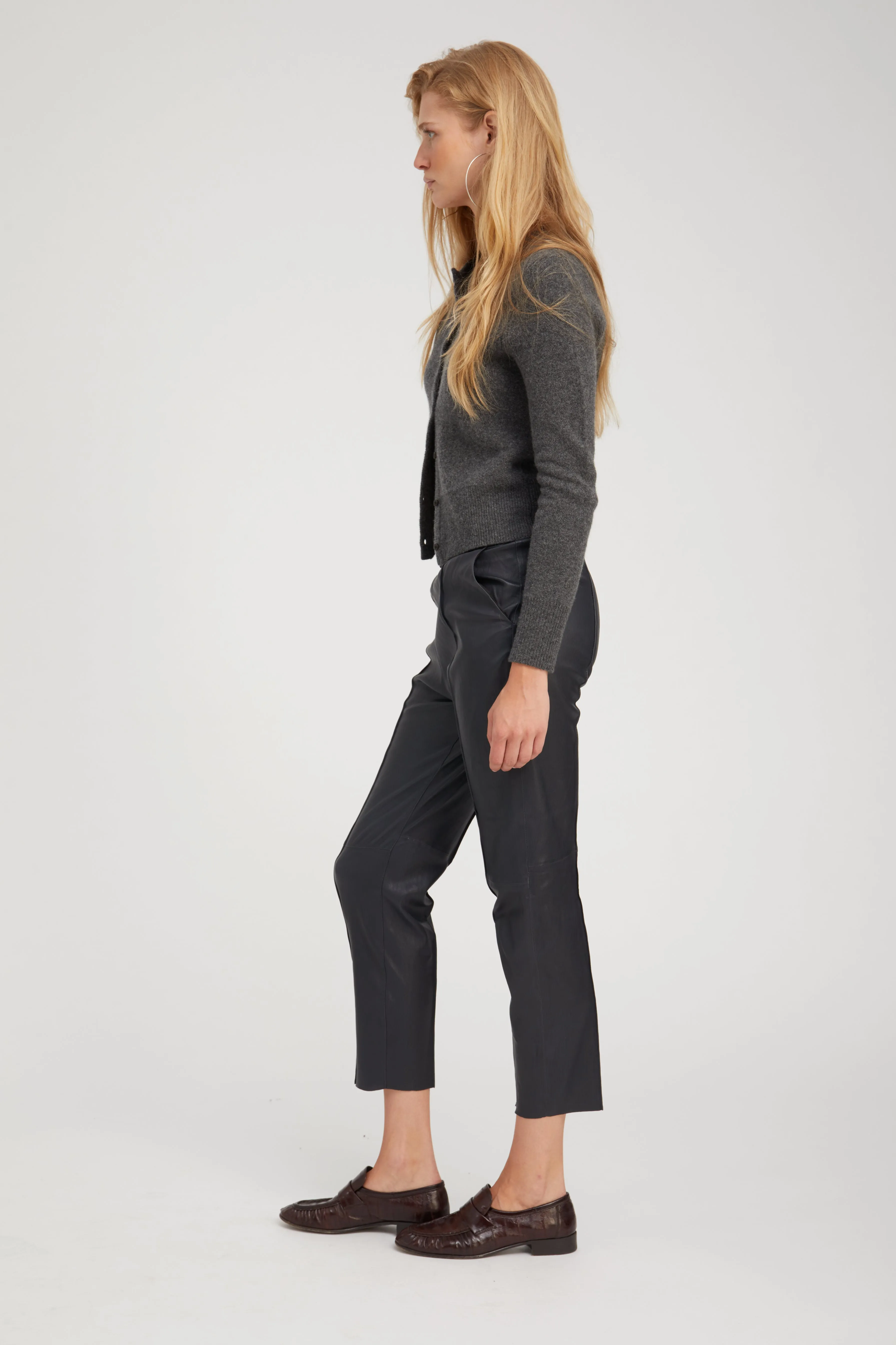 Navy Leather Joggers sold by SPRWMN product image thumbnail 4