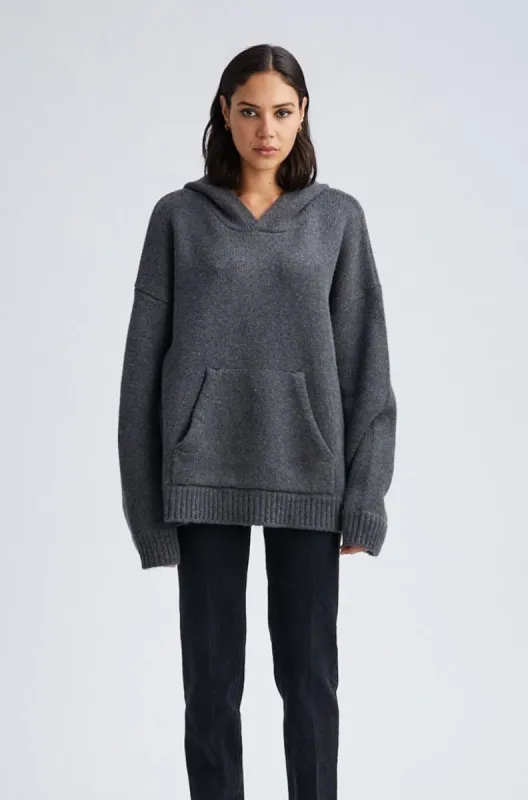 Charcoal Heavy Cashmere Oversized Hoodie sold by SPRWMN