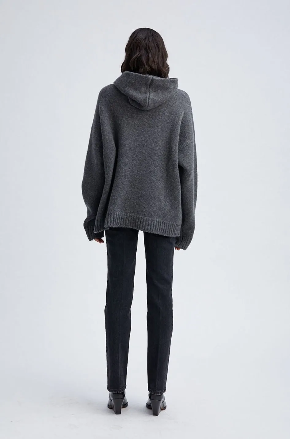 Charcoal Heavy Cashmere Oversized Hoodie sold by SPRWMN product image thumbnail 5