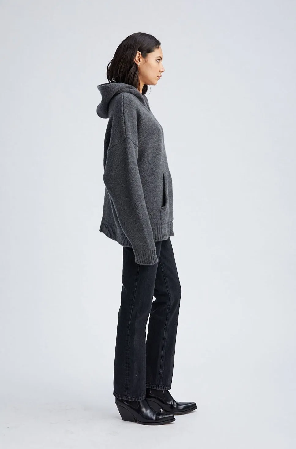 Charcoal Heavy Cashmere Oversized Hoodie sold by SPRWMN product image thumbnail 4