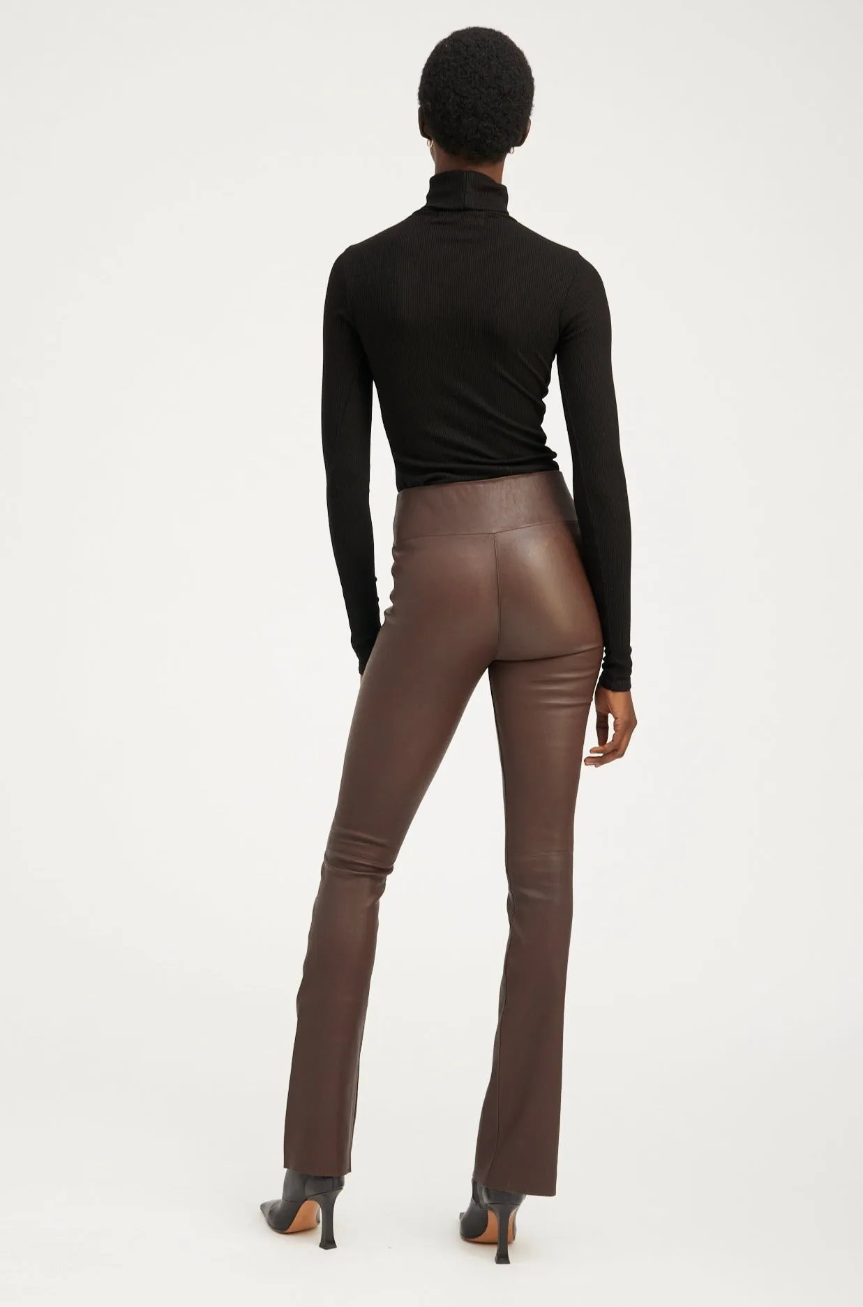 Dark Chocolate Leather Micro Flare sold by SPRWMN product image thumbnail 5