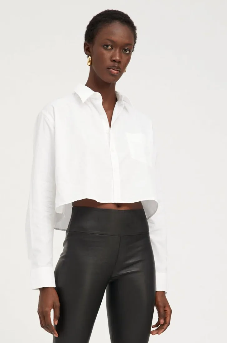 White Cropped Button Down sold by SPRWMN