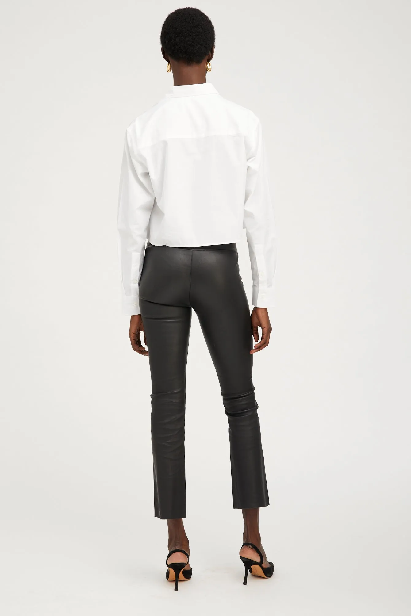 White Cropped Button Down sold by SPRWMN product image thumbnail 4