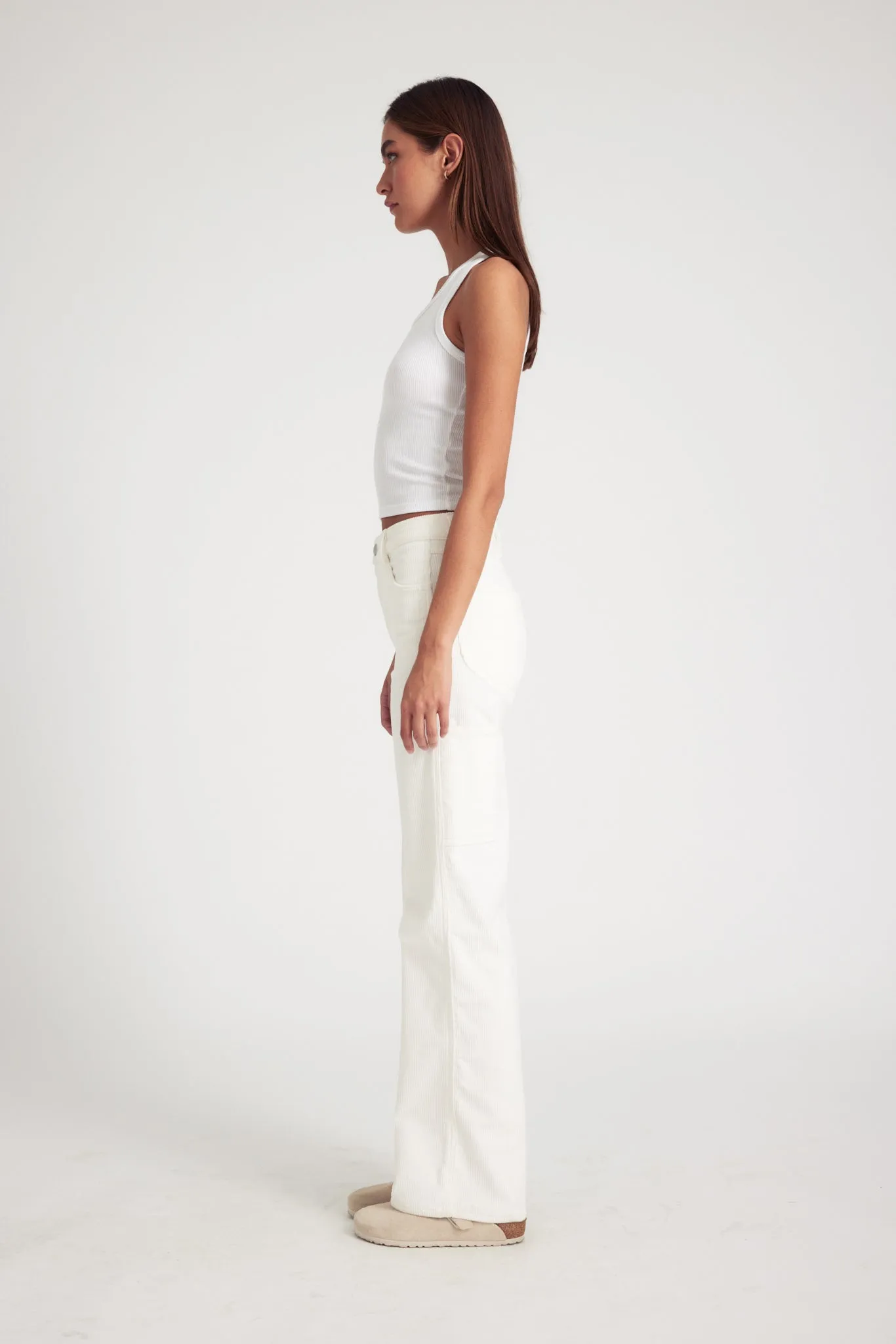 White Corduroy Carpenter Pants sold by SPRWMN product image thumbnail 3