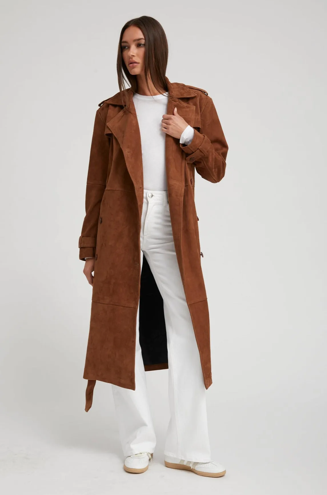 Belle de Jour Suede Trench sold by SPRWMN product image thumbnail 4