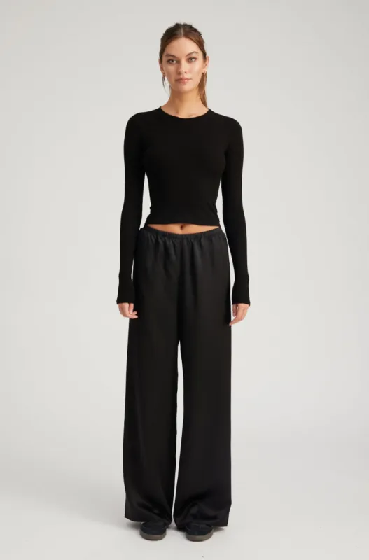 Black Silk Easy Pants sold by SPRWMN