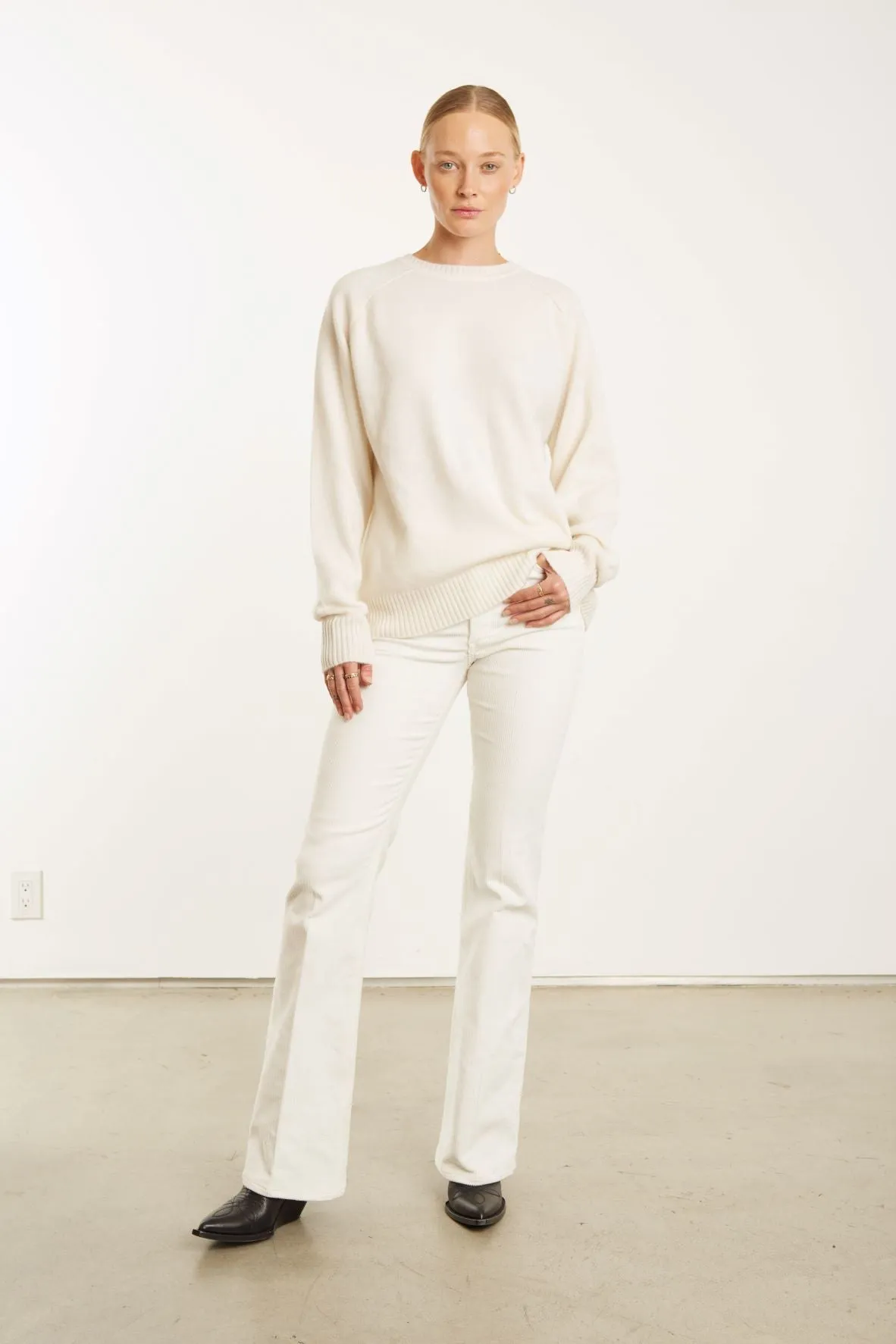 White Corduroy Micro Flare Pants sold by SPRWMN product image thumbnail 4