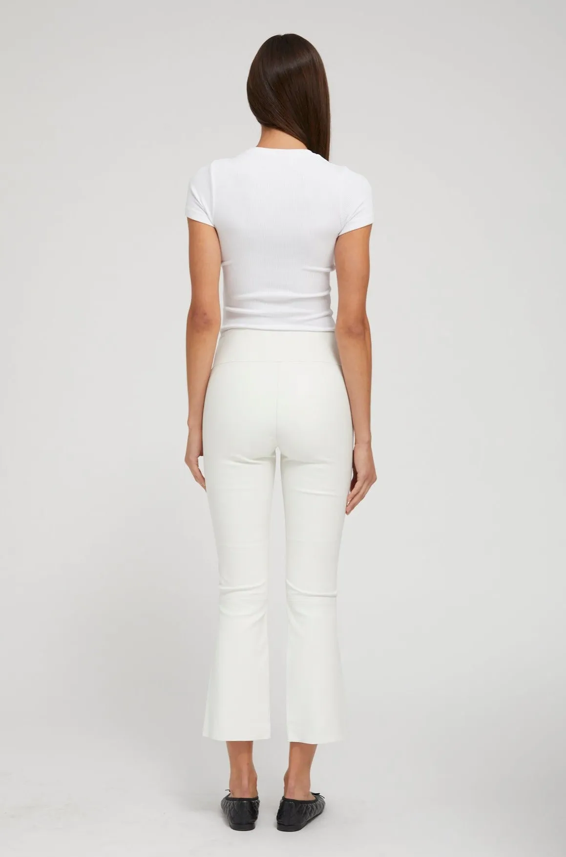 White Leather Crop Flare sold by SPRWMN product image thumbnail 5