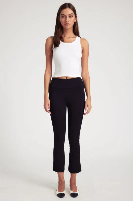 Black Casanova Crop Flare Leggings sold by SPRWMN