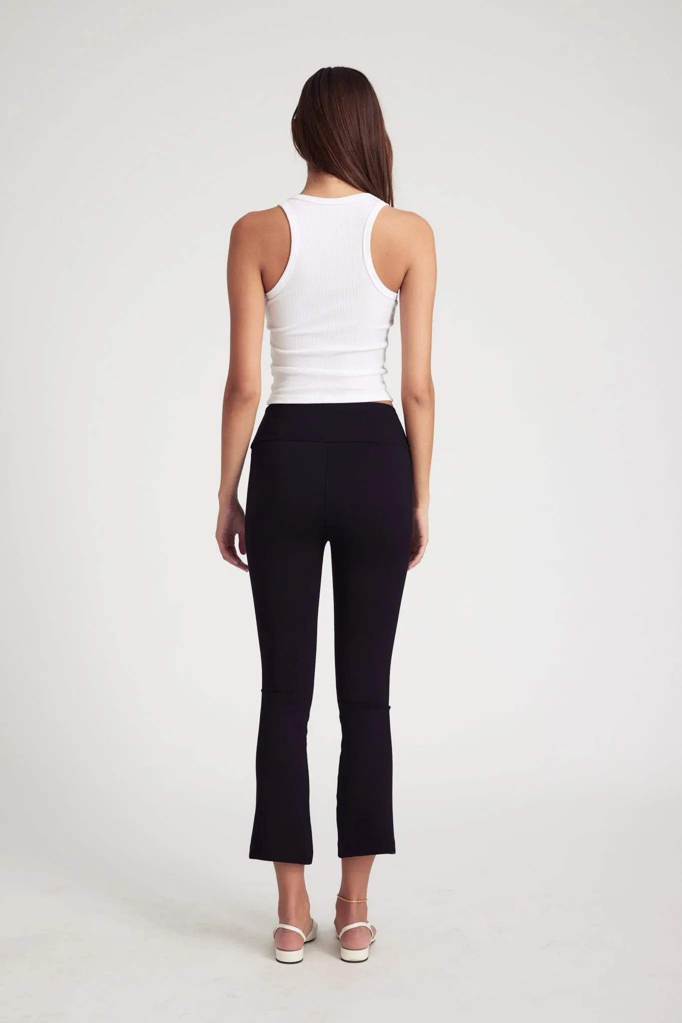 Black Casanova Crop Flare Leggings sold by SPRWMN product image thumbnail 5