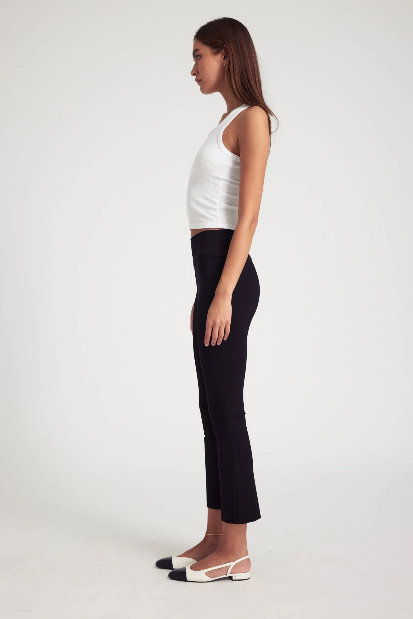 Black Casanova Crop Flare Leggings sold by SPRWMN product image thumbnail 4