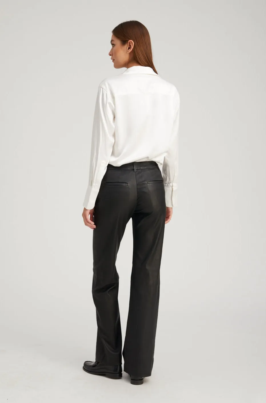 Black Leather Classic Trousers sold by SPRWMN product image thumbnail 4