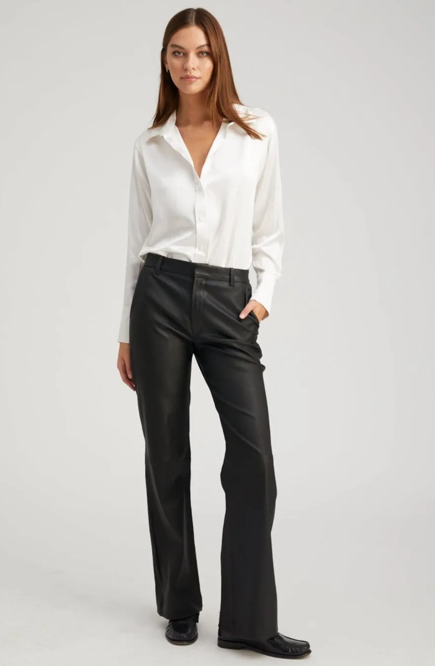 Black Leather Classic Trousers sold by SPRWMN