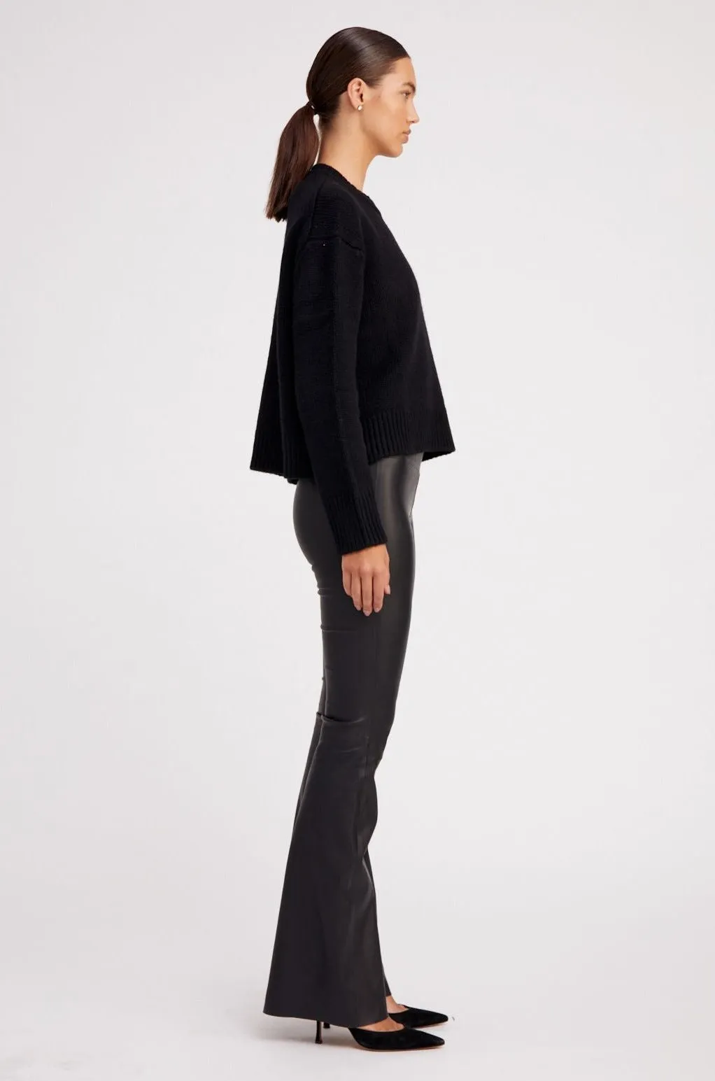 Black Leather Super Flare sold by SPRWMN product image thumbnail 4