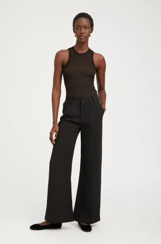 Black Crepe Pleated Trousers sold by SPRWMN