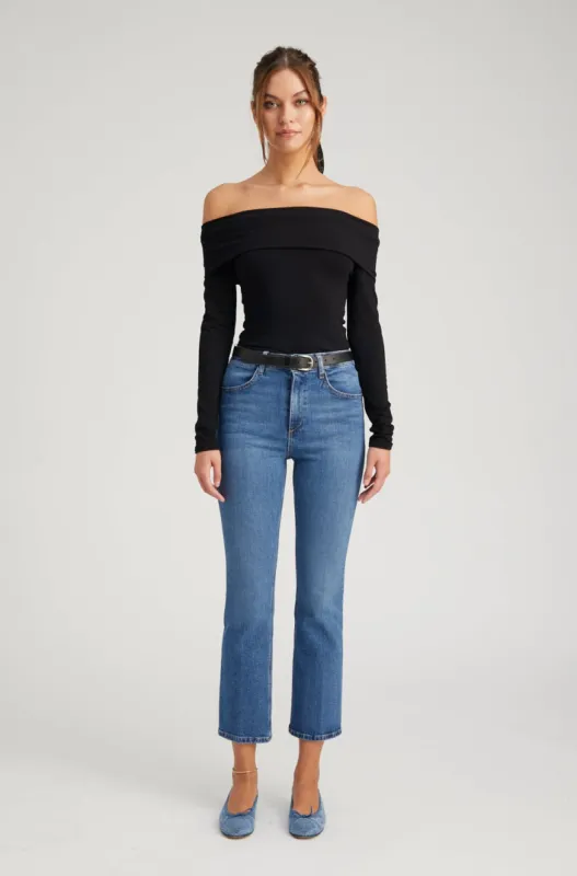 Charlotte Crop Flare Denim sold by SPRWMN