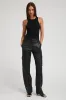 Black Leather Cargo Trousers sold by SPRWMN