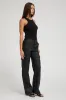 Black Leather Cargo Trousers sold by SPRWMN