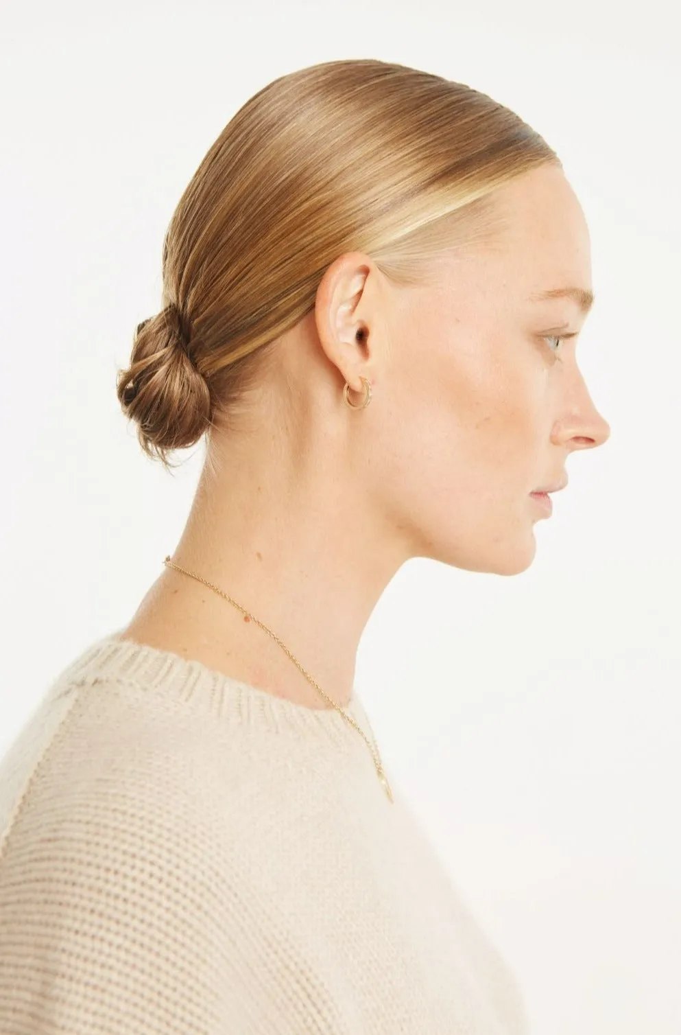 Rose Gold Diamond Baguette Hoops sold by SPRWMN product image thumbnail 3