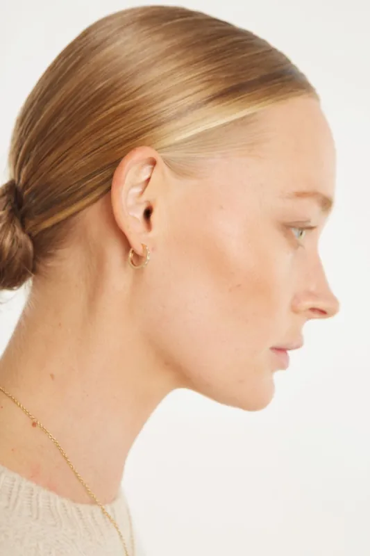 Rose Gold Diamond Baguette Hoops sold by SPRWMN