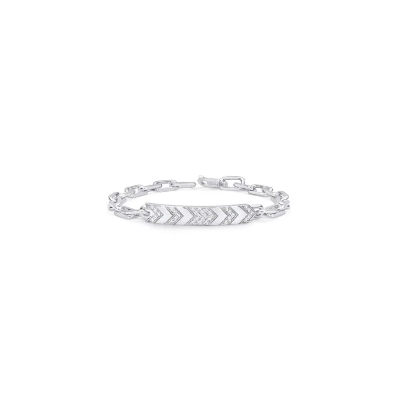 White Gold Diamond Chevron Chain Bracelet sold by SPRWMN
