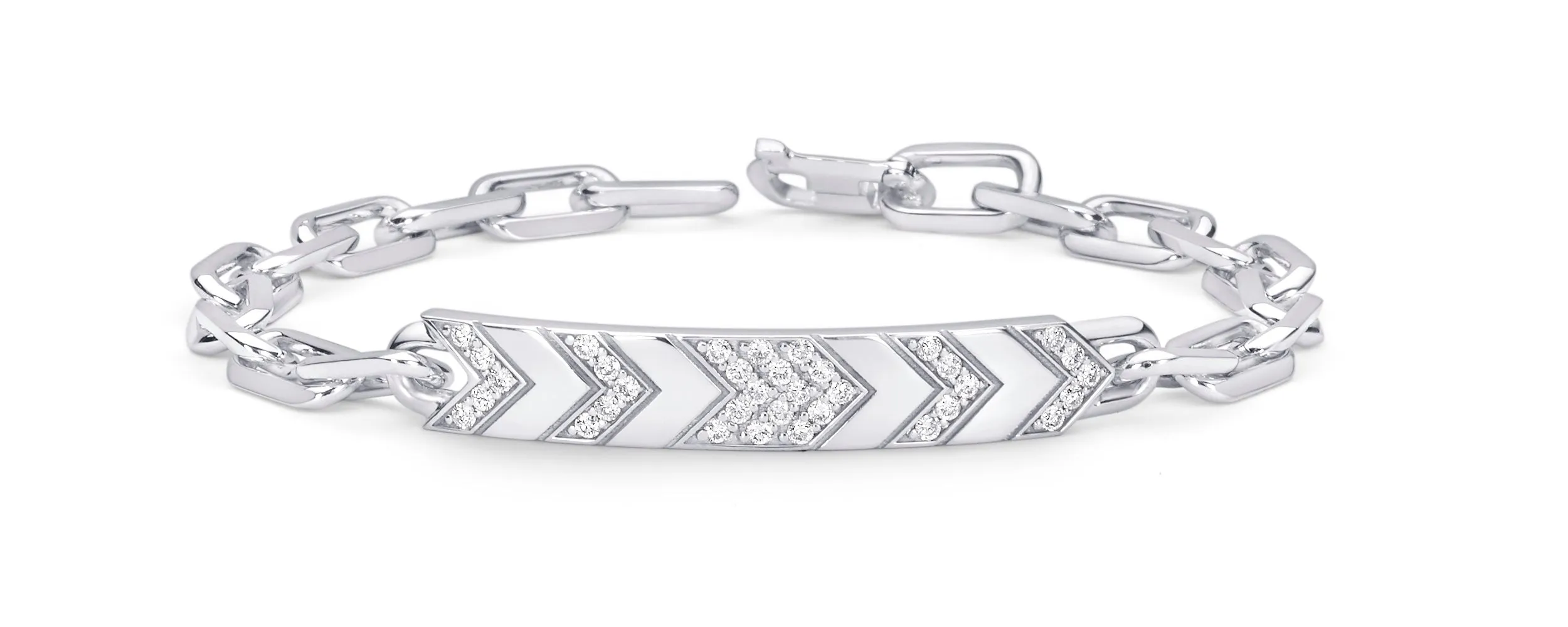 White Gold Diamond Chevron Chain Bracelet sold by SPRWMN product image thumbnail 2