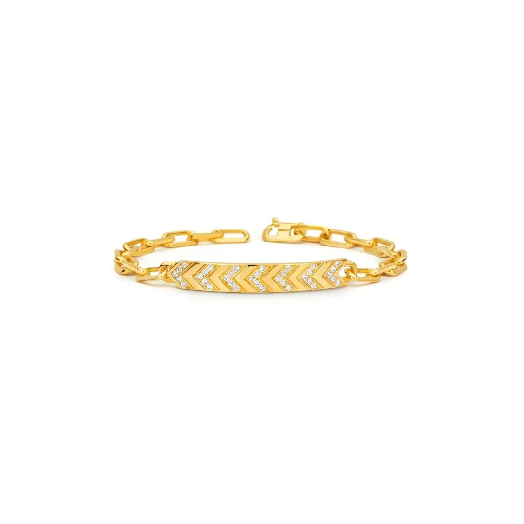 Yellow Gold Diamond Chevron Chain Bracelet sold by SPRWMN