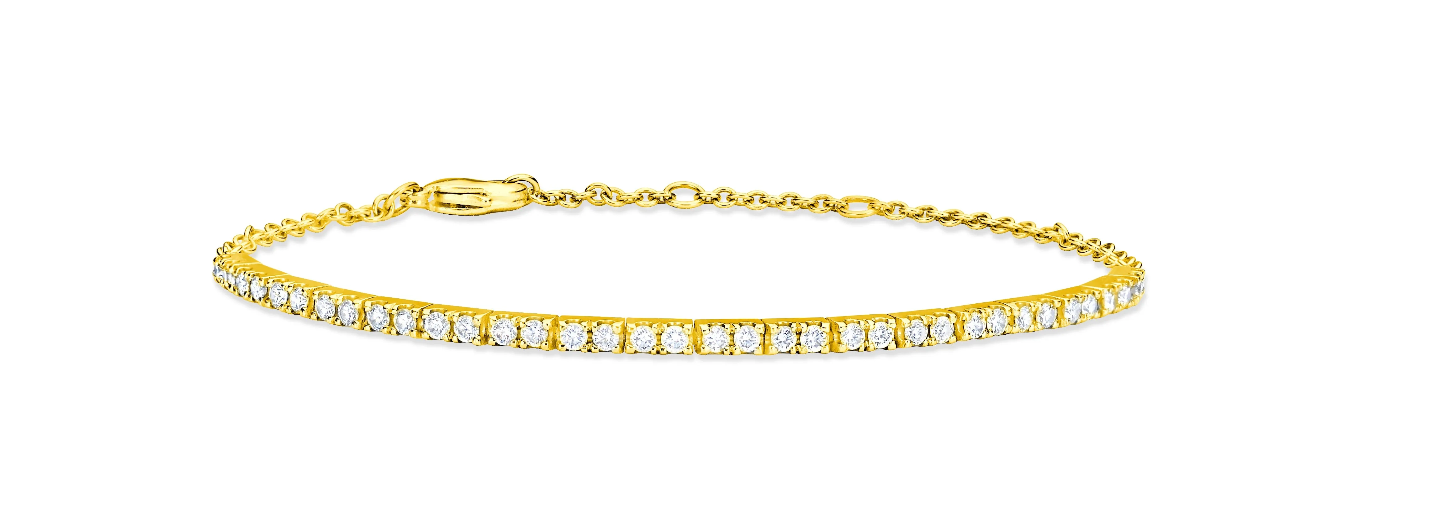 Yellow Gold Diamond Tennis Bracelet sold by SPRWMN product image thumbnail 2