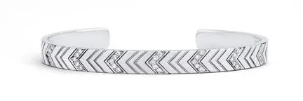 White Gold Multi-Diamond Chevron Cuff sold by SPRWMN product image thumbnail 2