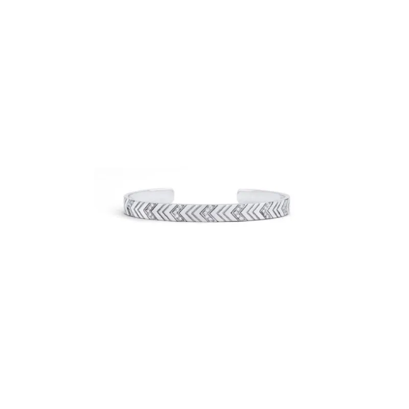 White Gold Multi-Diamond Chevron Cuff sold by SPRWMN