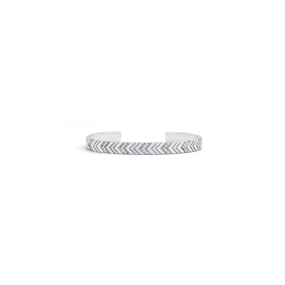 White Gold Multi-Diamond Chevron Cuff sold by SPRWMN