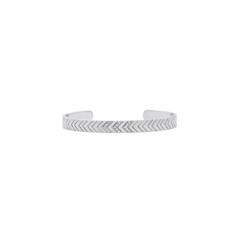 White Gold Tri-Diamond Chevron Cuff sold by SPRWMN