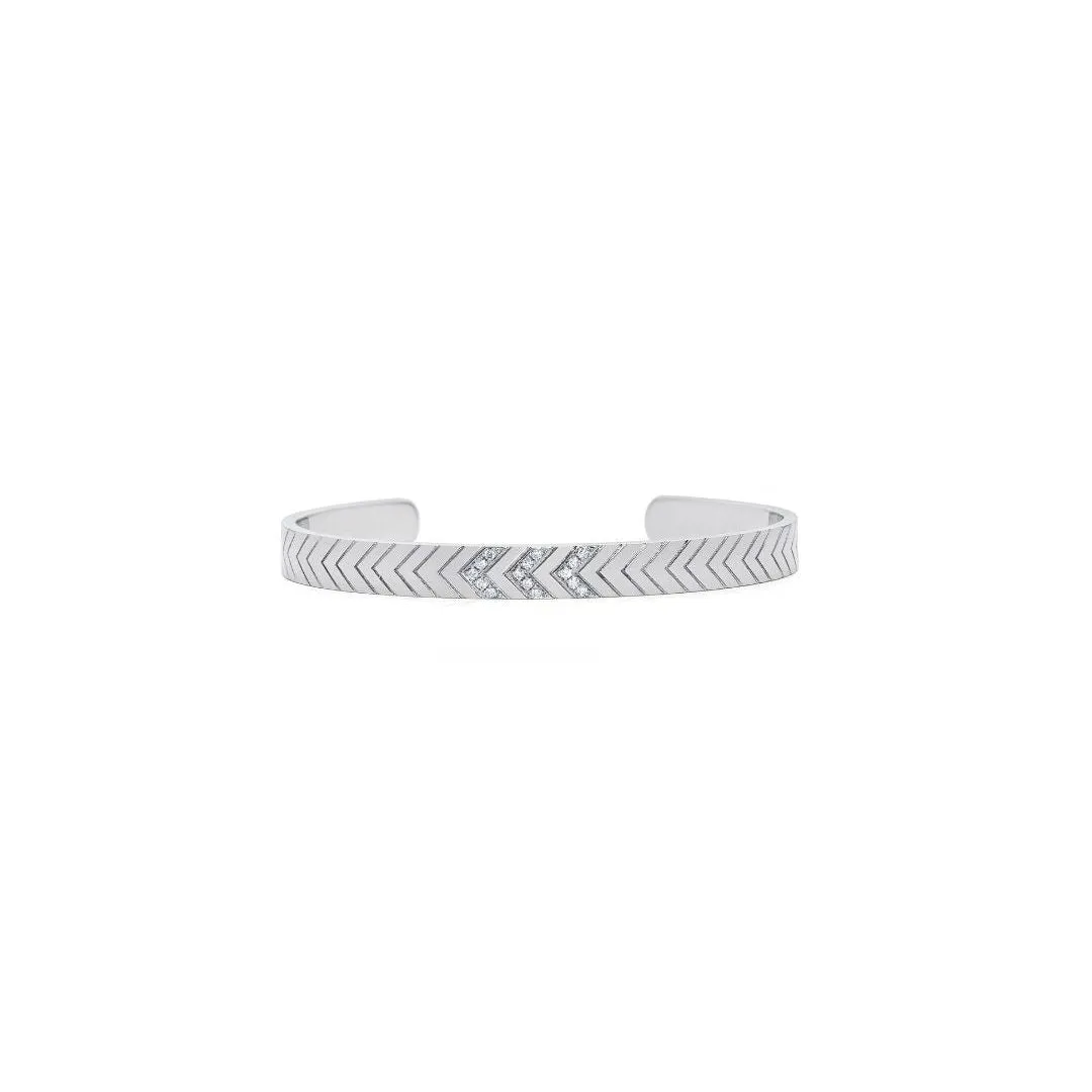 White Gold Tri-Diamond Chevron Cuff sold by SPRWMN