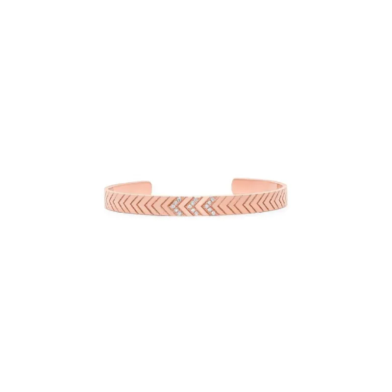 Rose Gold Tri-Diamond Chevron Cuff sold by SPRWMN
