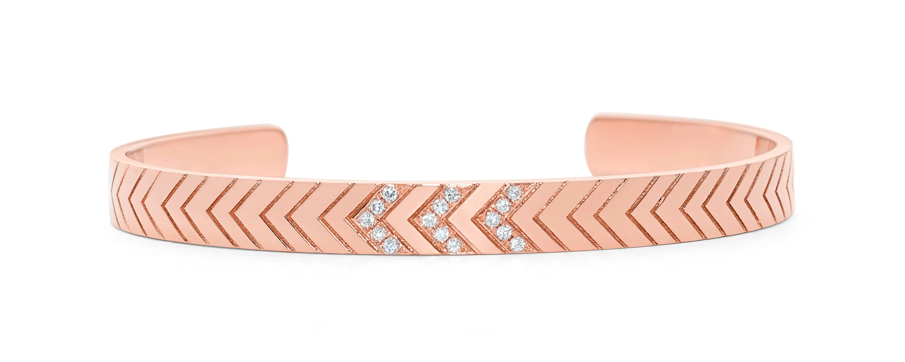 Rose Gold Tri-Diamond Chevron Cuff sold by SPRWMN product image thumbnail 2