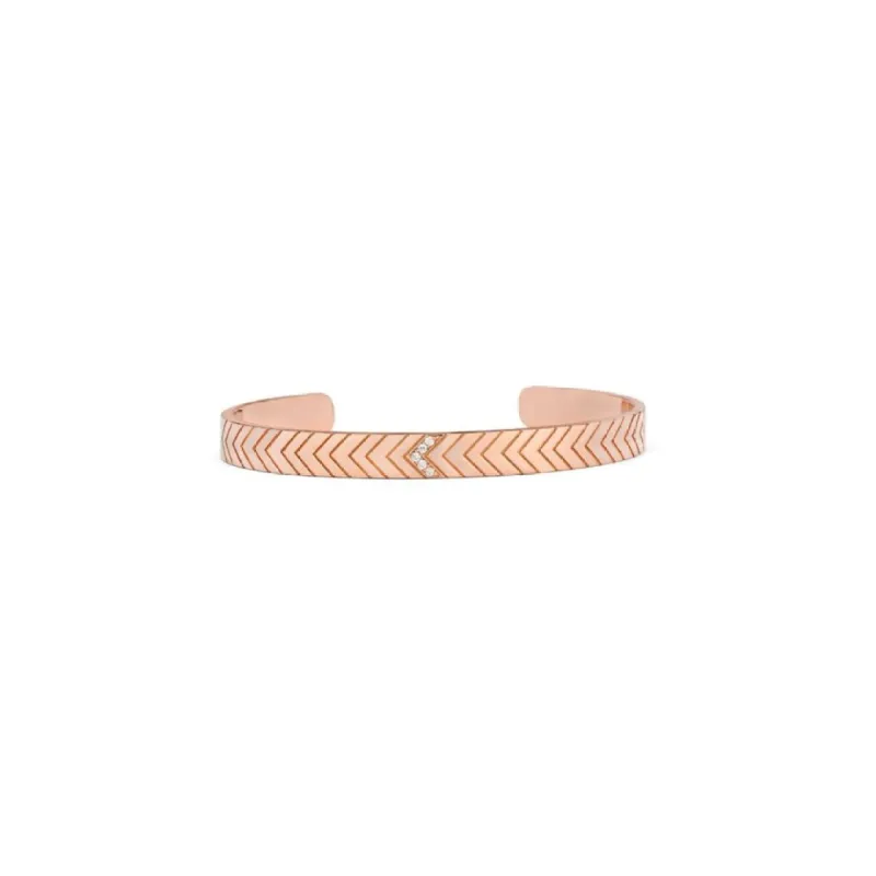 Rose Gold Diamond Chevron Cuff sold by SPRWMN