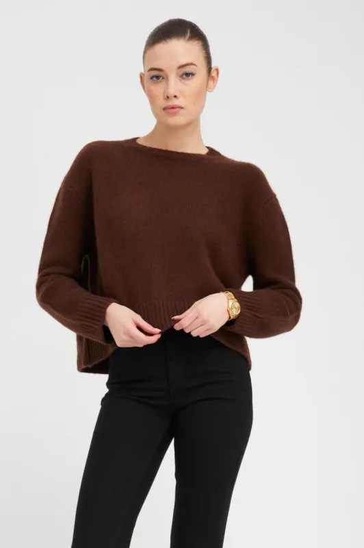 Mocha Heavy Cashmere Sweater sold by SPRWMN