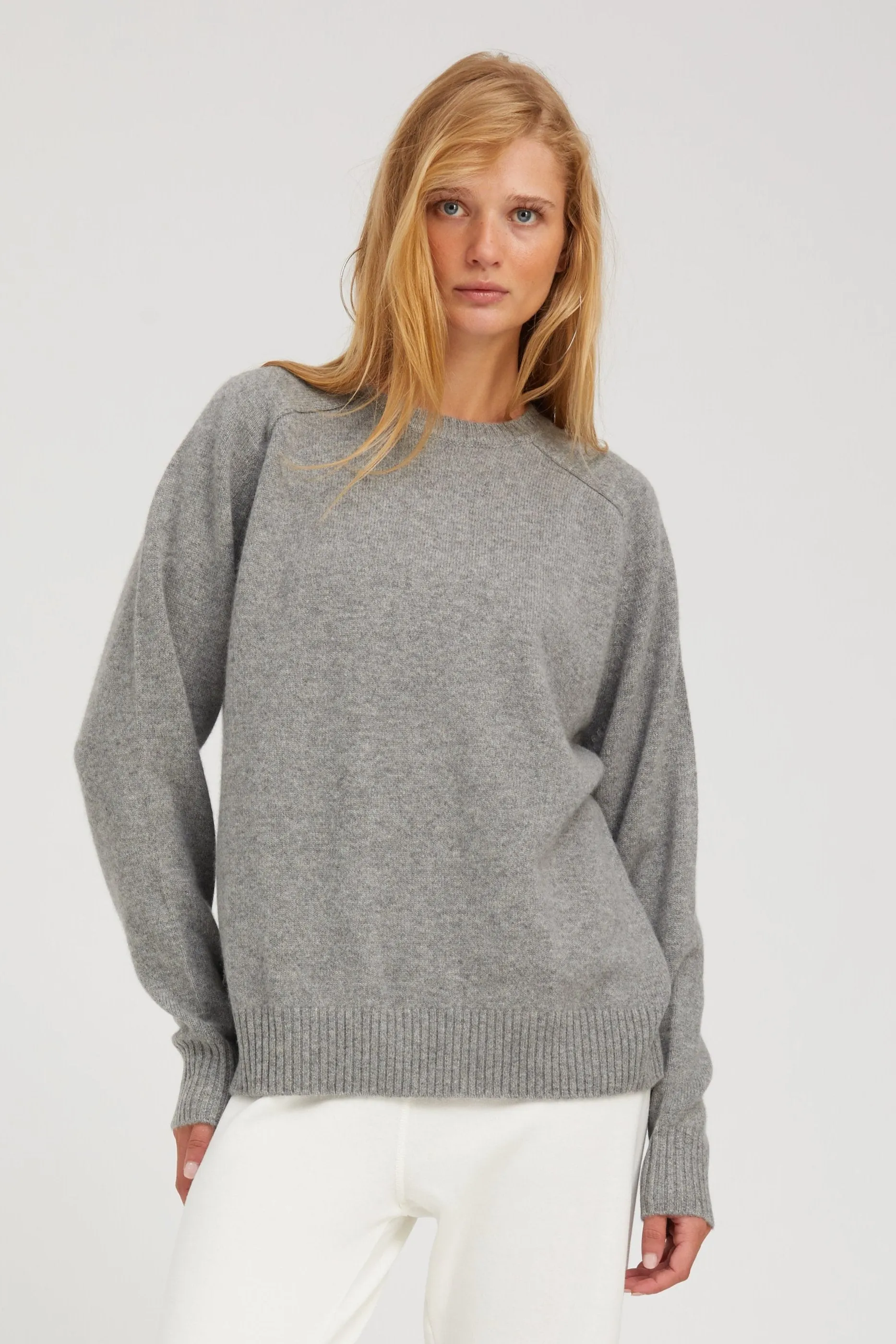 Grey Cashmere Boyfriend Sweater sold by SPRWMN