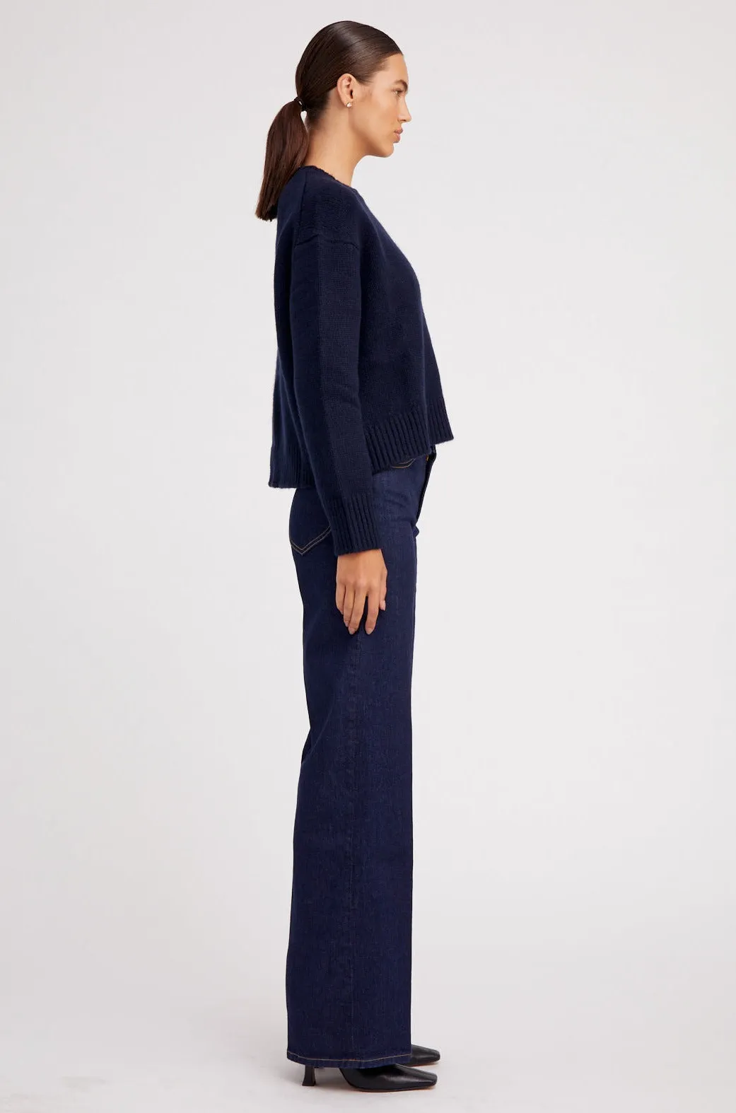 Navy Heavy Cashmere Sweater sold by SPRWMN product image thumbnail 2