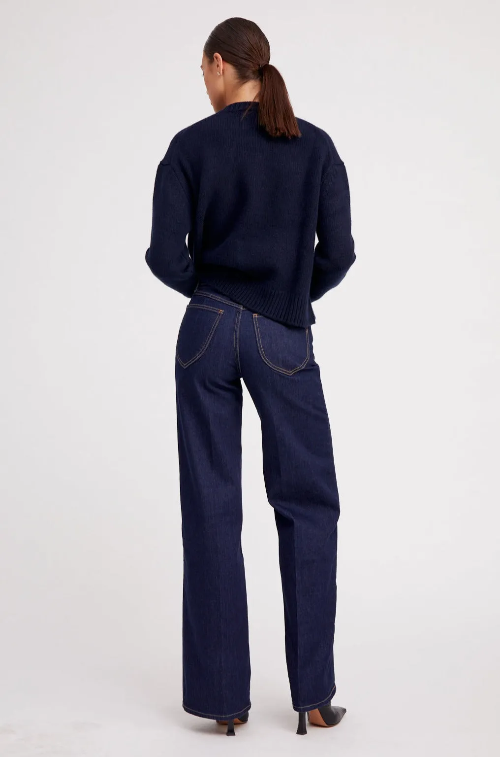 Navy Heavy Cashmere Sweater sold by SPRWMN product image thumbnail 4