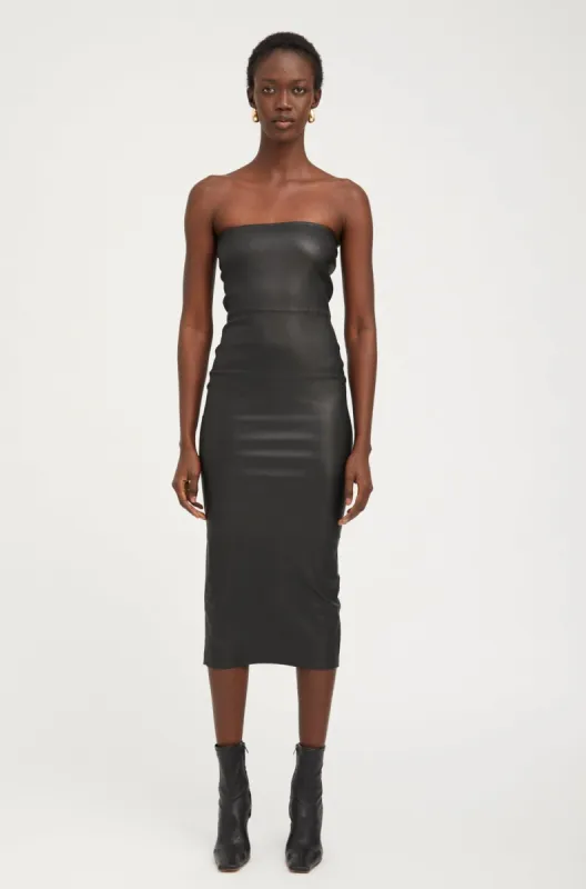 Black Leather Tube Dress sold by SPRWMN