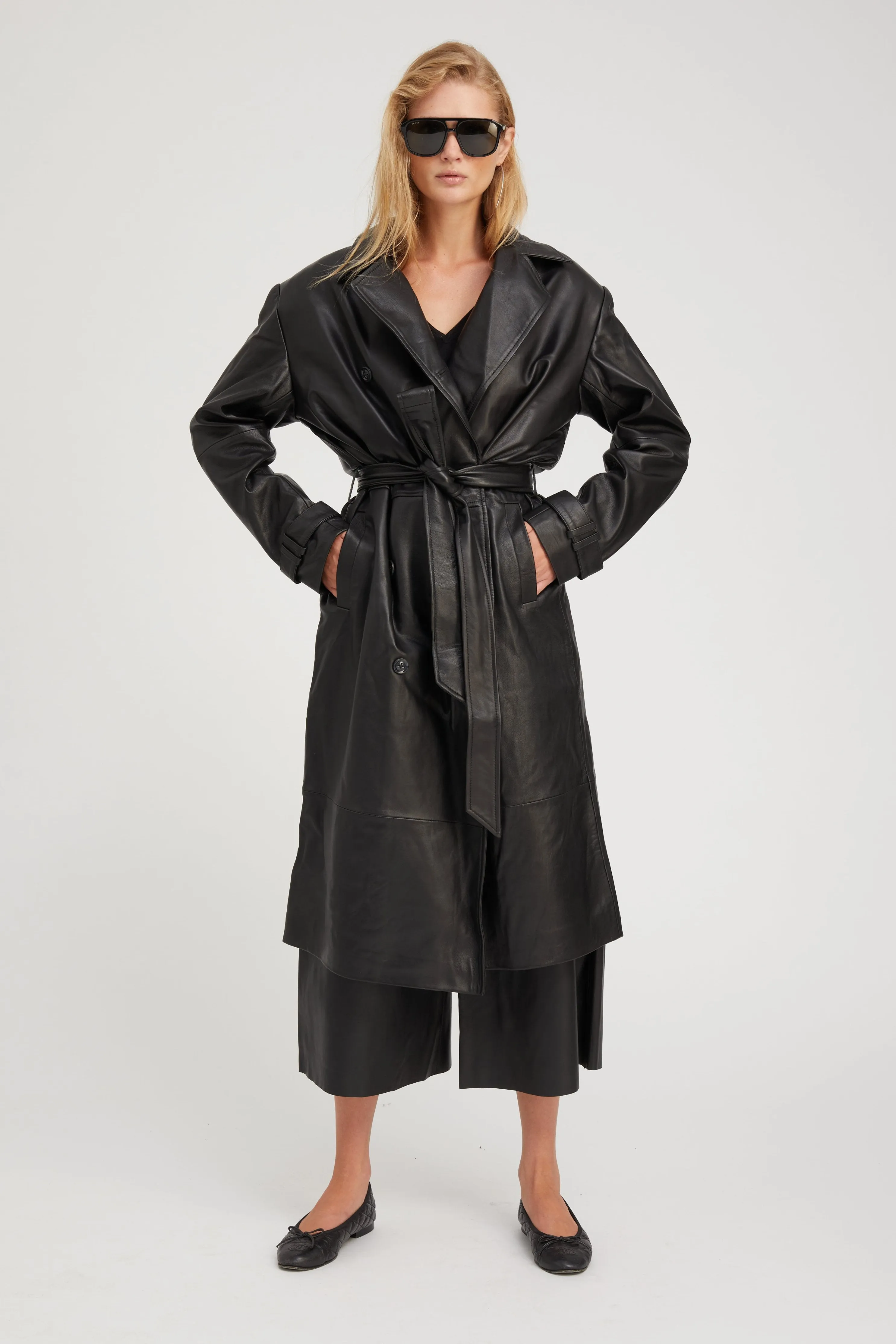 Belle de Jour Black Leather Trench sold by SPRWMN