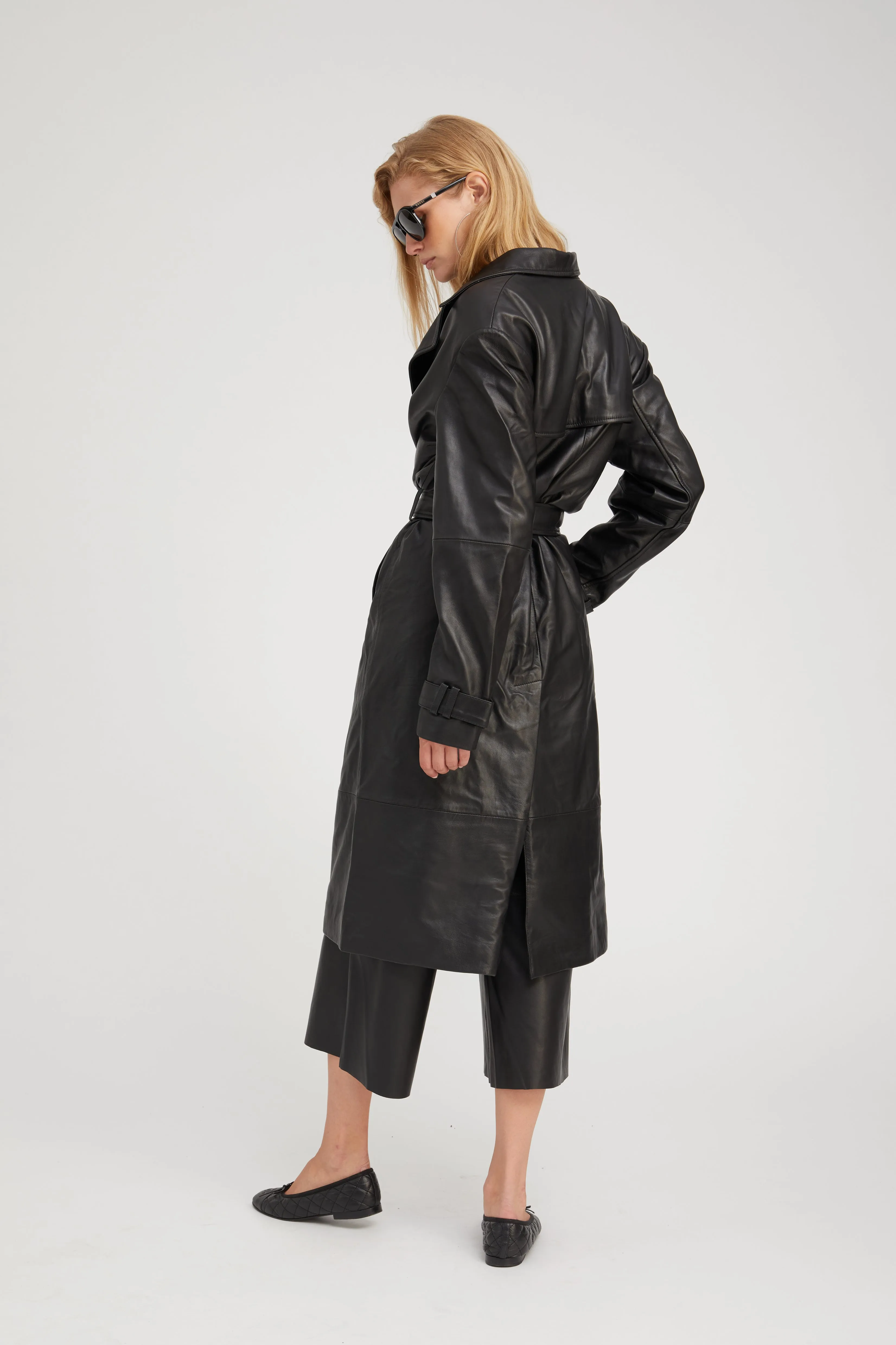Belle de Jour Black Leather Trench sold by SPRWMN product image thumbnail 4